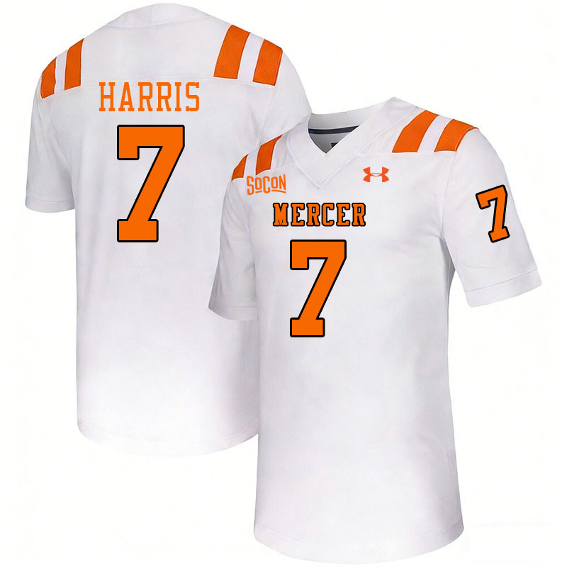 Mercer Bears #7 Kendall Harris College Football Jerseys,Uniforms Stitched-White